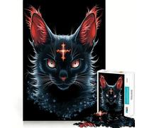 Mystical Black Cat Portrait Jigsaw Puzzles for Adults 1000 Pieces Mind Skill Toy Slow Enjoy Design Assembly Lovely Gift (38x52cm)