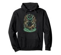 Mystical Black Cat Spellbook Occult Witch Gothic Pullover Hoodie