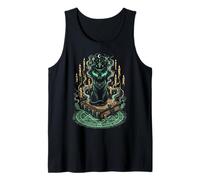 Mystical Black Cat Spellbook Occult Witch Gothic Tank Top