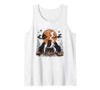 Mystical Black Cats Cauldron Full Moon Tank Top