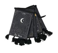 Mystical Black Fortune Teller Fabric Bunting - 26cm x 126cm (1 Pc.) - Assorted Designs - Palm Reading, Tarot, and Crystal Ball Themes, Creates a Mystical Ambience for Home, Shop, or Office