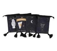 Mystical Black Fortune Teller Small Fabric Bunting - 11cm x 8cm (1 Pc.) - Assorted Designs - Palm Reading, Tarot, and Crystal Ball Themes, Perfect for Home, Shop or Office