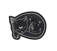 Mystical Black Sleeping Cat Incense Holder - 4.5cm x 6cm (1 Pc.) - Durable Resin Material, Compatible with Sticks and Cones, Ideal Gift for Gothic, Witchy, and Alternative Enthusiasts