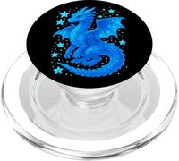 Mystical Blue Dragon Celestial Fantasy Illustration Cute Art PopSockets PopGrip for MagSafe