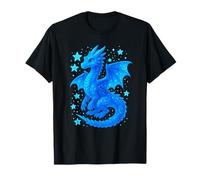 Mystical Blue Dragon Celestial Fantasy Illustration Cute Art T-Shirt