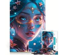 Mystical Blue-Eyed Woman Jigsaw Puzzles for Adults 1000 Mind Exercise Toy Relax Time Design Assembly (50x75cm)