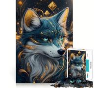 Mystical Blue Wolf 1000 Pieces Jigsaws Adults Puzzles Gifts Mind Game Toy Bonding Time Neat Cut Bday Surprise (50x75cm)