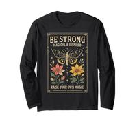 Mystical Boho Butterfly with Sun, Moon & Flowers Long Sleeve T-Shirt
