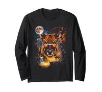 Mystical Bongo Howling Full Moon Safari Nature Art Long Sleeve T-Shirt