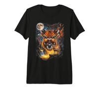 Mystical Bongo Howling Full Moon Safari Nature Art Premium T-Shirt