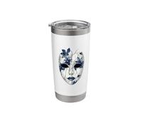 Mystical Broken Mask with Flowers Stainless Steel Insulated Tumbler