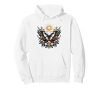 Mystical Butterfly Sun Botanical Illustration Pullover Hoodie