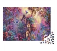 Mystical Cabin in Woods Puzzles 1000 Piece Puzzle Challenge Toy Adults And over 12 Years Old Family Fun Puzzle Educational Challenge Home Decoration Gift 70x50cm/1000pcs