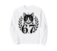 Mystical Cat and Lucky Numbers 67 Laurel Wreath Design Sweatshirt