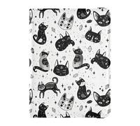 Mystical Cat Crystals and Stars Family Travel Leather Passport Holder Anti Theft Ticket Holder for Men Trip Organizer