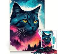Mystical Cat Forest Silhouette 1000 Pieces Jigsaws Adults Puzzles Gifts Mind Game Toy Bonding Time Neat Cut Bday Surprise (50x75cm)