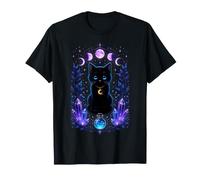Mystical Cat Moon Crystals Celestial Witch Funny Costume T-Shirt