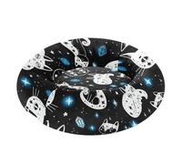 Mystical Cat Pattern on Black Background Pet Dog Beds Anti-Slip fluffier Dog Pillow Bed for Extra Small Size Pets Sleeping