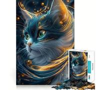 Mystical Cat Portrait Jigsaw Puzzles for Adults 1000 Pieces Mind Skill Toy Slow Enjoy Design Assembly Lovely Gift (50x75cm)