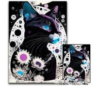 Mystical Cat Symbol1000 Piece Jigsaw Puzzle Challenging Puzzles Brain Teaser Game for Teenagers Perfect 1000 PCS(38x26cm)