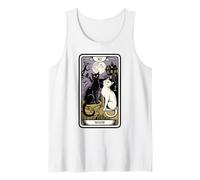 Mystical Cat Under Moon Tarot Style Tank Top