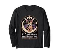 Mystical Cat Witchcore Lunar Moon Phases Long Sleeve T-Shirt