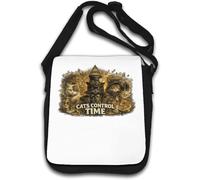 Mystical Cats Controlling Time Elements Shoulder Bag White