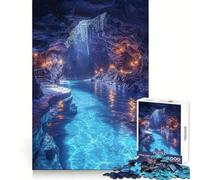 Mystical Cave River 1000 Piece Jigsaw Puzzles for Adults Teenagers Clear Logic Toy Relax Time Perfect Cut Santa Wish Item (38x52cm)