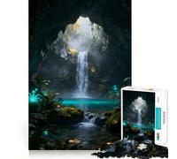 Mystical Cave Waterfall 1000 Piece Jigsaw Puzzle for Teenagers Memory Gain Soothing Fun Design Assembly Elegant Gift (38x26cm)
