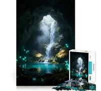 Mystical Cave Waterfall 1000 Piece Jigsaw Puzzles for Adults Jigsaw Logic Sense Toy Leisure Fun Smooth Edge Heartfelt Gift (50x75cm)