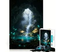 Mystical Cave Waterfall 1000 Piece Jigsaw Puzzles for Adults Teenagers Mind Puzzle Stress Free Art Assembly Thoughtful Gift (38x52cm)