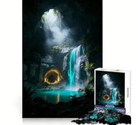 Mystical Cave Waterfall Oasis Hard Jigsaw Puzzle for Adults 1000 Pieces Strong Logic Toy Bonding Time Clear Edge (38x52cm)