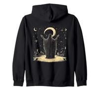 Mystical Celestial Night Ritual Wizard Zip Hoodie