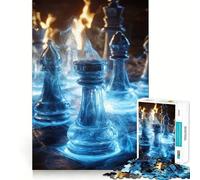 Mystical Chess Pieces Jigsaw Puzzles for Adults 1000 Pieces Strong Logic Toy Calming Play Clear Edge Artistic Gift (38x26cm)