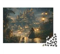 Mystical City Nightscape Paper Jigsaw 1000 Pieces for Adults Educational Fantasy Castle Paper Puzzle Brain Training Home Decor 70x50cm/1000pcs