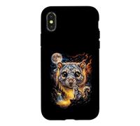 Mystical Cloud Rat Howling Full Moon Nature Art Case for iPhone X/XS