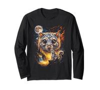 Mystical Cloud Rat Howling Full Moon Nature Art Long Sleeve T-Shirt