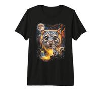 Mystical Cloud Rat Howling Full Moon Nature Art Premium T-Shirt