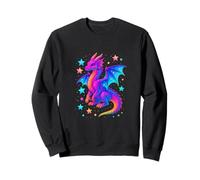 Mystical Colorful Dragon Starry Magic Illustration Sweatshirt