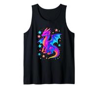 Mystical Colorful Dragon Starry Magic Illustration Tank Top