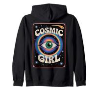 Mystical Cosmic Girl with Third, Eye Dreamy Vibes Zip Hoodie