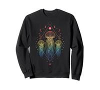 Mystical Cosmic Jellyfish Rainbow Boho Sweatshirt