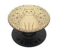 Mystical Cottagecore Cat Moon Mushroom Witchy Forest PopSockets Adhesive PopGrip