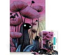 Mystical Creatures in A Floral Landscape Jigsaw Puzzles for Adults 1000 Pieces Mind Skill Toy Slow Enjoy Design Assembly Lovely Gift (50x75cm)