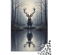 Mystical Deer Forest 1000 Pc Extra-thick Cardboard Premium Jigsaw Puzzle Teen Fans 12-18 Hard Difficult Challenge Fun Present 70x50cm/1000pcs