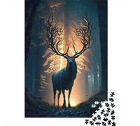Mystical Deer Forest 1000 Pieces Extra-thick Cardboard Jigsaw Puzzle Bundle Jigsaw Collectors Educational Game Brain Training Beautiful Decoration 52x38cm/1000pcs