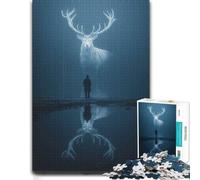 Mystical Deer Spirit Animal Family Wooden Jigsaw, Adults, 1000 Pieces | A focused indoor hobby: a practical indoor pastime over several sessions.