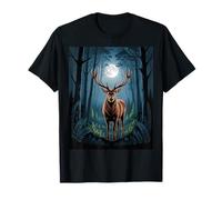 Mystical Deer Under Full Moon T-Shirt
