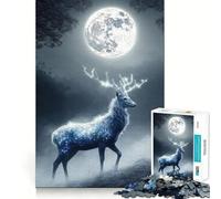 Mystical Deer Under Moonlight Jigsaw Puzzles for Teenagers 1000 Pieces Strong Logic Toy Shared Fun Clear Edge Lovely Present (50x75cm)