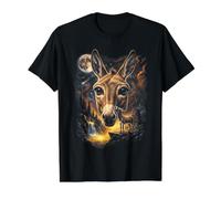 Mystical Donkey Howling Full Moon Farm Animal Art Value Graphic T-Shirt, Men, Black, XL